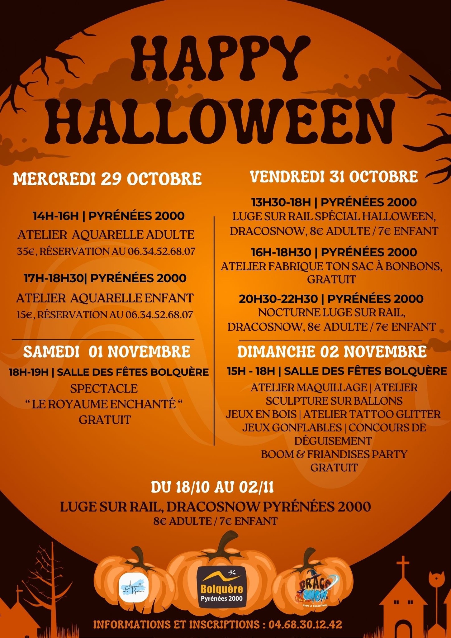 le programme d'halloween 2025 a Bolquère Pyrenees-2000 Font-Romeu